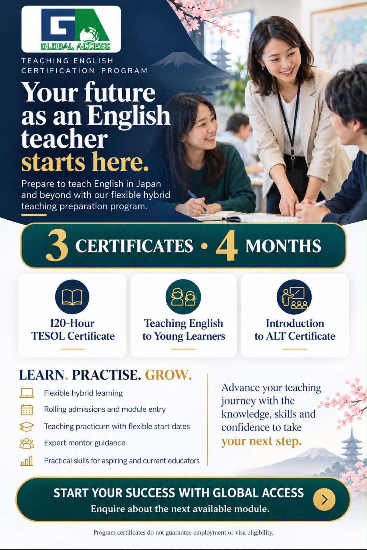 Teaching English Certification Program Flyer